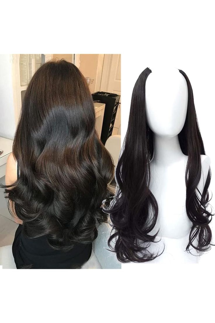 Dark Brown Half Head Wig Hairee