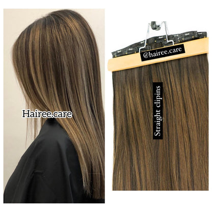 11 Weft Extention Clip ins Set - Premium Clip Ons from Hairee - Just Rs.4400! Shop now at Hairee
